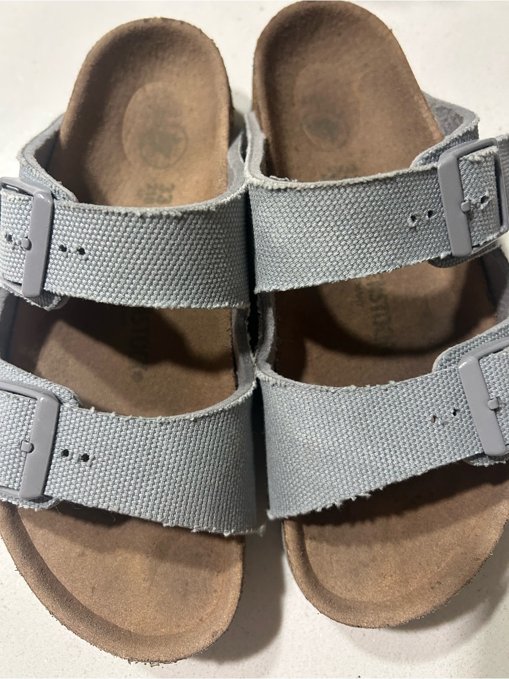 Kids Birkenstock Light Gray Double-Strap Sandals